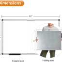 VIZ-PRO Magnetic Dry Erase Board, 60 X 36 Inches, Foldable Wall-Mounted Whiteboard with Silver Aluminum Frame & Marker Tray for School Office and Home 5' X 3'