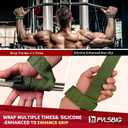 Lifting Straps, wrist straps for weightlifting, workout, Bodybuilding, Powerlifting & Deadlift -With 5mm Neoprene Pads & Anti-Slip Silicone -Extra Wrist Support for Weight lifting Men & Women