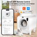 Self Cleaning Litter Box, Extra Large Automatic Cat Litter Box Self Cleaning for Multiple Cats, App Control, Safety Protection, Ultra-Quiet,Includes Trash Bags,White
