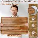 XXLarge Teak Cutting Board Non Toxic Wood Chopping Board Wooden Bamboo Charbuterie Butcher Block Heavy Duty Non Slip Teak Wood Cutting Board for Kitchen