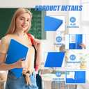 Gueevin 300 Pcs Two Pocket Folders, Heavy Duty Letter Size, Blue
