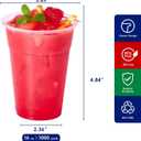 JOLLY CHEF 16 oz Clear Plastic Cups,Disposable Cups Drinking Cups for Ice Coffee,Milkshake, Cold Drinks
