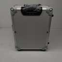 Aluminum Trolley Makeup Train Case with Led Light Rolling Makeup Case with Legs Suitcase Vanity with Lights with Stand Mirror Makeup Vanity Station (21 in, Silvery)