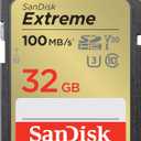 SanDisk 32GB Extreme SDHC UHS-I Memory Card - C10, U3, V30, 4K, UHD, SD Card - SDSDXVT-032G-GNCIN