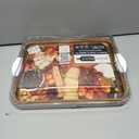 FARBERWARE Build-A-Board Acacia Cutting Board with Built-in Storage Compartments, Clear Locking Lid & White Handles, Great for Charcuterie & Snacks