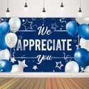 We Appreciate You Banner Backdrop, Appreciation Party Decorations, Thank You for All You Do Banner, Employee Teacher Doctor Nurse Staff Appreciation Party Decorations for Indoor Outdoor