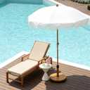 Patio Umbrella Base with 4 Wheels, 44lbs Round Concrete Stand