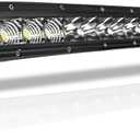52 Inch Curved LED Light Bar, 400W Super Bright Flood & SpotBeam Combo - 60000LM Off Road Driving Single Row Light Bars for Trucks for Jeep Trucks Boats ATV UTV Cars
