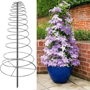 Spiral Frame Trellis for Climbing Plants Outdoor Indoor - 44" Adjustable Heavy Duty Metal Garden Plant Support with Anti-Tip Stakes,for Pole Beans,Tomato, Sweet Pea,Clematis,Potted Plants,Vine