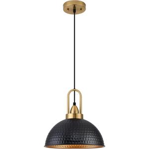 Black Pendant Lights Kitchen Island Industrial Adjustable Height Vintage Farmhouse Dome Hanging Light Fixtures for Barn, Dining Room 1 Pack