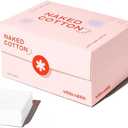 White Rabbit Naked Cotton Classic Premium 100% Cotton Pads for Toner Use, Makeup Remover, and Masks | Unbleached, Lint-Free, Extra Soft | Korean Skin Care Product (200 Count)