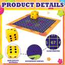 Hundred Activity Mat Math Rug Hundreds Chart Set 1-100 Counting Rug for Home Classroom, 4x4 ft Non-Slip Educational Activity Mat with Dice Frames, Large Math Learning Tool for All Ages
