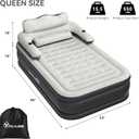 YITAHOME FullXL Size Air Mattress with Headboard and Pump, 18in Blow Up Mattress with Carry Bag, and Nozzles for Home, Camping, and Travel, Black