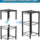 mocomax 5 Gallon Water Jug Rack, 3 Tier Detachable Water Bottle Holder With Storage Shelf, Heavy Duty Water Jug Dispenser Stand Organizer for Kitchen, Office, Home, Black