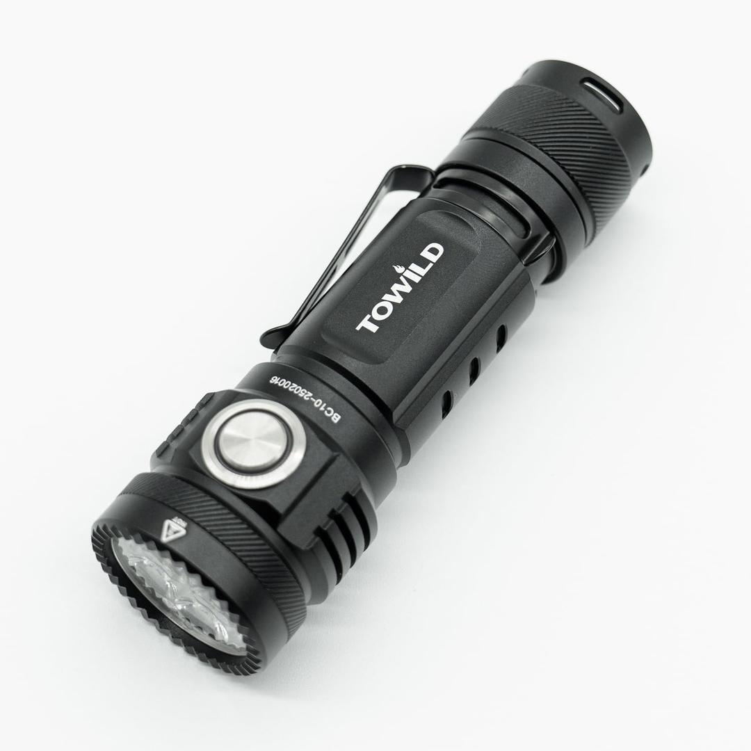 towild BC10 Led Rechargeable Flashlight High 4000 Lumens Led Flashlight,5000mAh Rechargeable Flashlights for Camping,IPX8 Waterproof Flashlights for Emergencies,Suitable for Hiking (Black)