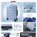 LIGHT FLIGHT Carry On Luggage 22x14x9 Airline Approved Suitcase,Light Blue, 20 Inch