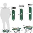 VILLEY Portable Camping Side Table, Ultralight Aluminum Folding Table with Mountain Silhouette Print and Carry Bag for Camping, Picnic, Beach, Travel, Large 24''