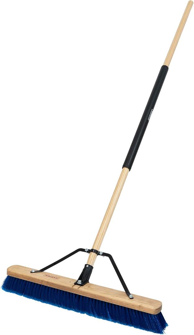 Harper 20201044 24 in. Indoor/Outdoor Dry All-Purpose Push Broom with Dual Bristles, for Dust, Gravel, Debris