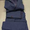 Men's 3 Piece Linen Suits Casual Lightweight Blazer Jackets Vest Pants Set for Wedding Business Prom Suit (Deep Blue, XXXL)