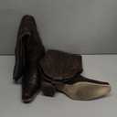 wetkiss Black Cowboy Boots for Women Knee High Cowgirl Tall Boots with Classic Retro Embroidered Chunky Heel Slip On Pointed Toe Womens Western Boots for Girls Ladies (8.5, Dark Brown)