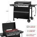 Royal Gourmet PD4001 4 Burner Propane Gas Griddle, Removable Standing Cart