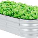 LINEX Galvanized Raised Garden Bed 4x2x1 ft, Metal Raised Garden Beds Outdoor Planter Boxes Clearance for Gardening Vegetables Flowers Herbs Above Ground