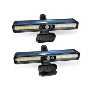 Clip On Solar Motion Lights Outdoor, 2 Pack 3 Modes Fence Lights Solar Powered, 36 LEDs 6500K Waterproof, Portable Security Light for Yard, Camping, Garage