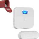 Mail Alarm Mailbox Alert for Delivered Wireless Mailbox Chime Notification System 600 ft Long Range LED Light Flashing and Sound Reminderser (White)