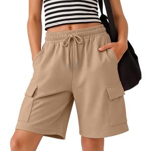 Girls' Cargo Bermuda Knee Length Short (Beige)
