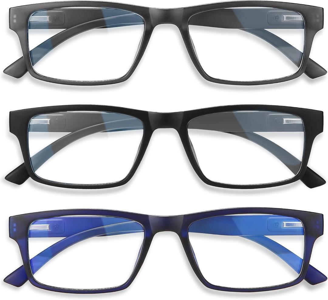 IBOANN Reading Glasses for Men Readers Mens Stylish Blue Light Blocking Computer Eyeglasses, + 1.00