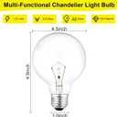  2 Pack G25 Globe Light Bulbs 40W Incandescent Light Bulb, G25 Double Life Globe Bulb,2700K Soft White, E26 Base, Dimmable Crystal Clear Vanity Bulbs