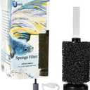 UNEAK Extra Small Aquarium Sponge Filter Fish Tank Silent Filteration Breeding Fry Betta Shrimp Nano Tank Accessories Air Stone 4-inch Airline Tubing up to 5 Gallon