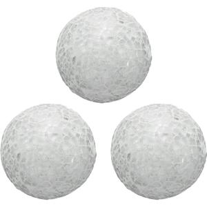 uxcell 3Pcs Decorative Glass Balls 2.36 Inch Orbs Centerpiece Balls Mosaic Glass Ball Sphere for Decor Bowls Vases Dining Table Party, White