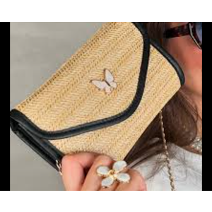 Women's Vintage Woven Straw Handbag Bohemian Style Elegant Handbag for Party, Holidays and Daily Use, Pack of 2
