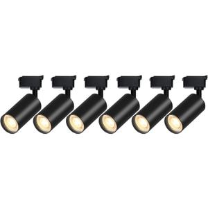 H Type LED Track Lighting Heads 6 Track Lights 3000K 20W 2400lm High Brightness Track Lighting System for Accent Lighting, Dimmable Ceiling Lights Spotlight Fixtures (No Track Rails)