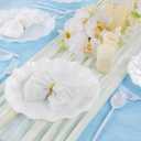LIYH 20 Pcs Scalloped Plastic Plates Reusable 10 In - White Scalloped Plastic Dinner Plates Camping Unbreakable Outside Plate Dishwasher Safe for Wedding Party Birthday Picnic - BPA Free