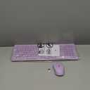 seenda Wireless Keyboard and Mouse Combo, 2.4GHz Cordless Quiet Keyboard Mouse with USB Receiver, Full Size Cute Purple Combo, Compatible for Windows Laptop Computer Desktop PC, Purple