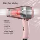 Foldable Travel Hair Dreyr Mini:Dual Voltage Small Lightweight Blow Dryer for International Travel,1200w Compact Hairdryer with Concentrator and Travel Bag(Light Pink)