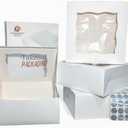 Tennessee IMPEX Cake Boxes, Clear Window, 10x10x4 Inches [Pack of 25], for Cakes, Cupcakes, Pies, Donuts, and Treats
