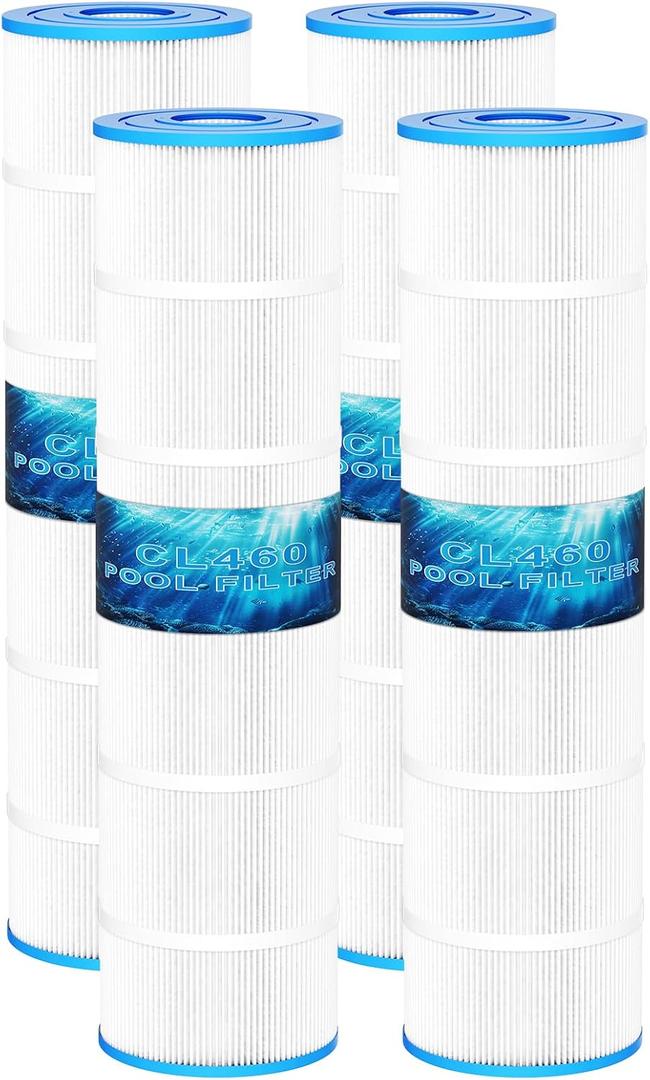 CV460 Pool Filter Cartridge Replacement for Jandy CV460, CL460, Replace Jandy A0558000, R0554600, Pleatco PJAN115-PAK4, Unicel C-7468, Filbur FC-0810, FC-6410, Aladdin 21501, 4 Pack