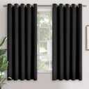 YoungsTex Blackout Curtains for Bedroom 70 x 63 Inch - Thermal Insulated Drapes with Grommet Room Darkening Privacy for Living Room, 2 Panels, Black