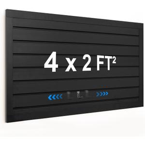 [4x2 Ft] PVC Slat Wall Paneling, Adjustable Slatwall Panels with Coupling Structure, Slatted Wall Panel System with Customizable Storage Options, DIY Cutting & Easy-to-Install Slatwall Board Shelves