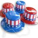 Patriotic Hat White, Pack of 10, White