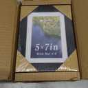 5x7 Picture Frame Set - 4 Pack, Black Wood Photo Frames - Tempered Glass - Displays Photos 4x6 with Mat or 5 x 7 without - Room, Office, Gallery, Studio, and Hallway Decor - Wall Hanging