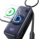 INIU SnapGo Mini Portable Charger, Power Bank for Apple Watch and iPhone, 5000mAh 20W PD Fast Charging Flight-Safe Travel Essential Battery Pack for Apple Watch Ultra 11 10 9 8 SE, iPhone Air 17 16 15 (Black)