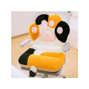 Cute Cat Paw Chair Cushion with Back Kawaii Seat Cushions Non-Slip Plush Office Chair Cushion Seating Pad for Dorm Office Gaming Desk Chair