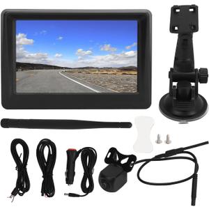 Rear View Camera Kit, Backup Camera Monitor System Compatible with Universal Vehicles, 5in Reverse Camera Display, 150 Wide Angle Parking Camera (Smaller Camera)