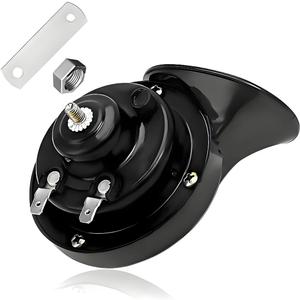 Super Loud Car Snail Horns, 12V 300DB Durable Car Horn Kit, High Low Tone Universal Waterproof Car Air Electric Snail Horn, Vehicle Air Horn Replacement for Motorcycle Truck (Black, 1 PCS)
