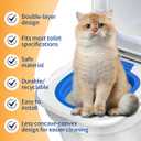 Cat Toilet Training Kit Litter Box Trainer for Indoor Cats, Reusable Plastic Rings Fit Any Toilet, Stop Scooping Litter (Blue)