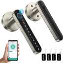 TMEZON Smart Door Lock Fingerprint, Keyless Entry Door Lock with Handle, APP/IC Cards/Codes/Keys/Fingerprints Biometric Electronic Keyless Entry Lock for Bedroom Home Hotel Office